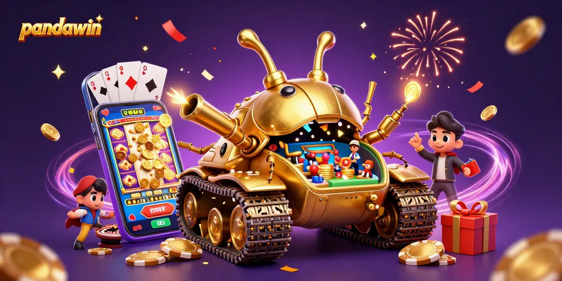 Spin winning reels in pandawin's vibrant casino-themed 3D illustration bursting with excitement.