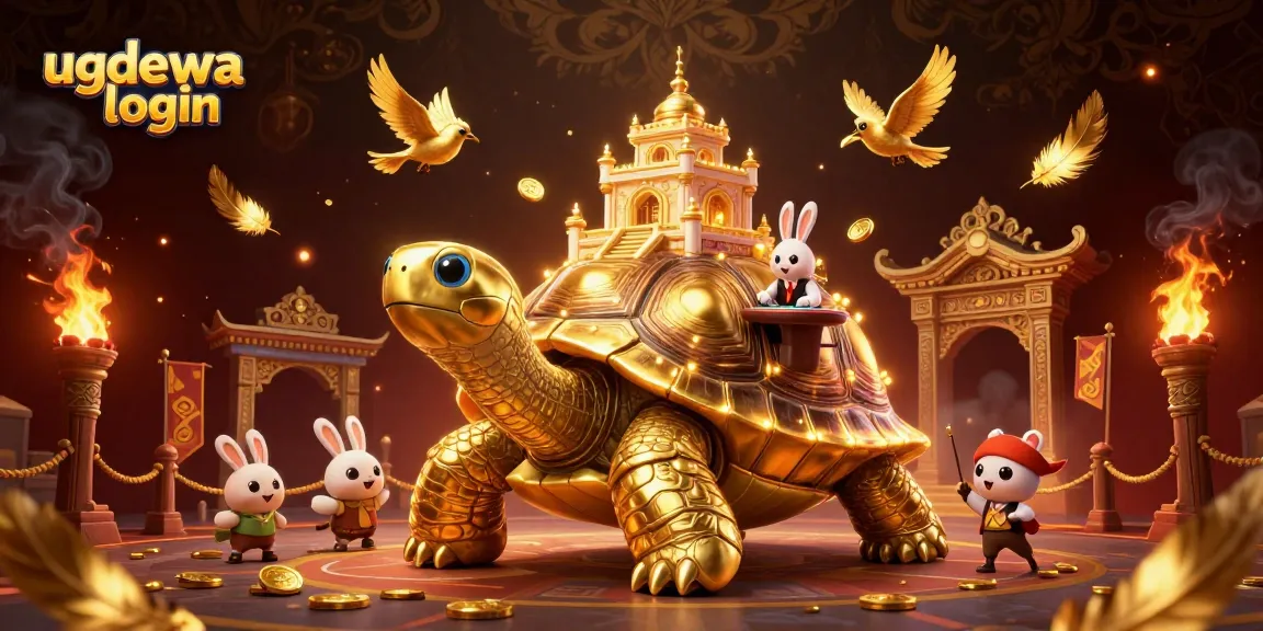 Experience the thrill of gambling with the ugdewa login, featuring a vibrant 3D casino scene.