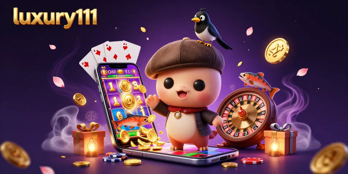 Play and win big at luxury111 with this vibrant 3D casino illustration featuring Nessie.
