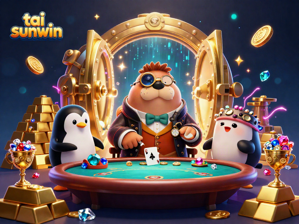 Play poker and enjoy the excitement with tai sunwin at an underwater casino, featuring vivid characters and treasures.