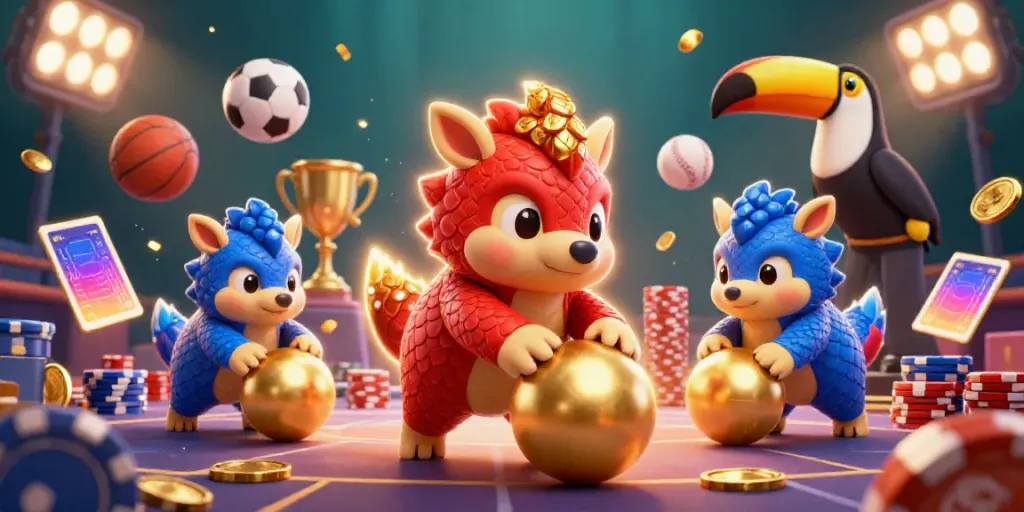 Experience thrilling action at alo789e with pangolins bowling through poker chips, showcasing casino excitement.