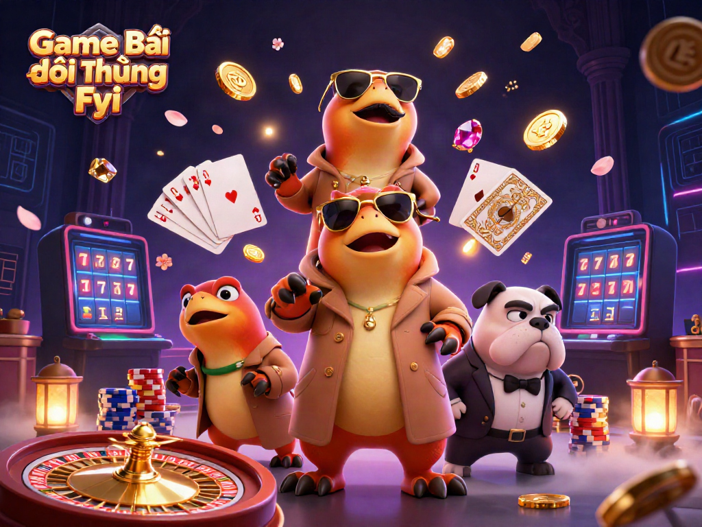 Engaging scene with raptors disguised as a tall player accessing VIP area in a vibrant casino for Game Bài Đổi Thưởng Fyi.