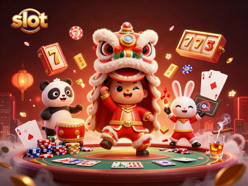 Slot yang menggambarkan karakter unik dengan suasana kasino dan elemen judi yang menarik.