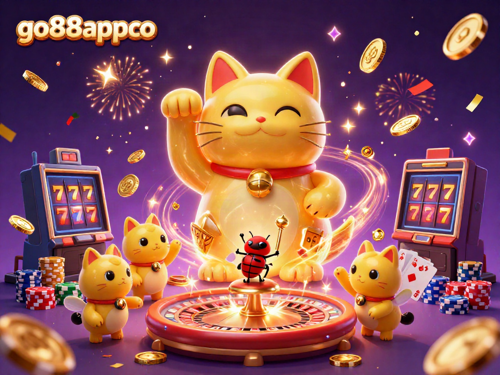 Experience the excitement of go88appco with vibrant casino elements in an engaging illustration