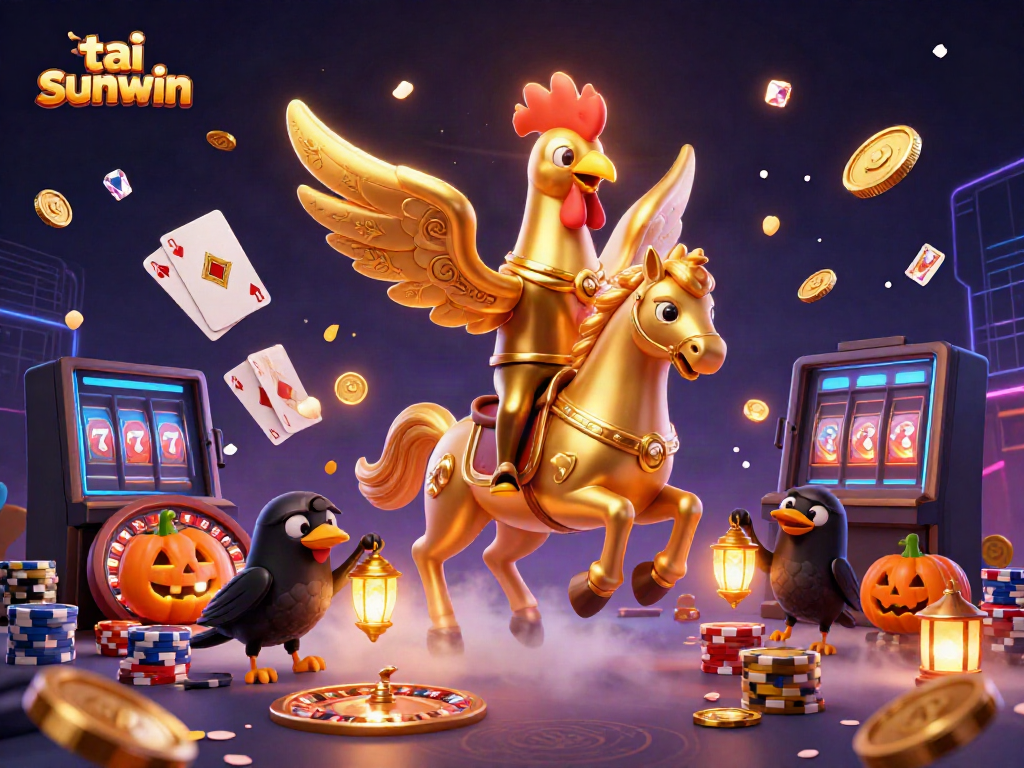 Experience thrilling wins with tai sunwin through vibrant casino gameplay in illustrative art.