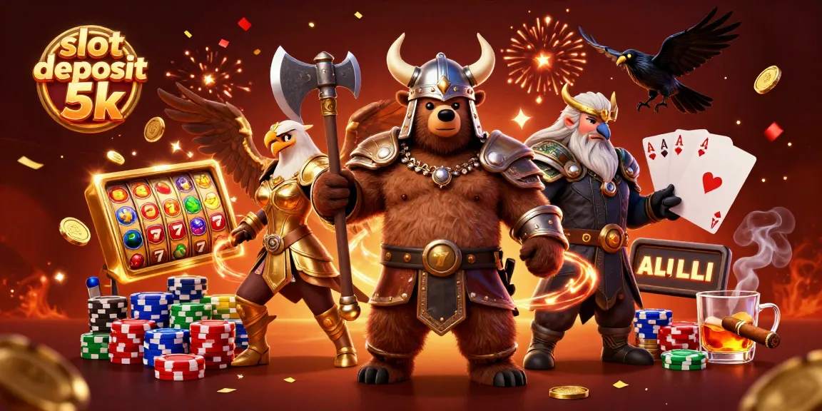 Experience the excitement of slot deposit 5k with our thrilling 3D casino illustration featuring dynamic gaming elements.