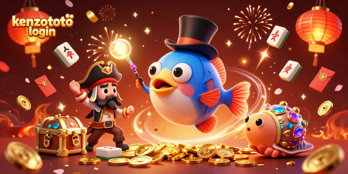 Join the fun with kenzototo login at an engaging deep-sea casino scene, featuring vivid characters and vibrant gambling elements.