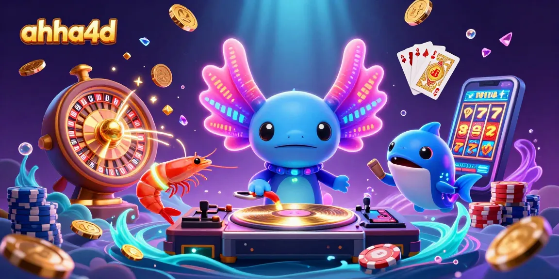 Join the vibrant party at ahha4d with our axolotl DJ, glowing coins, and spinning roulette!