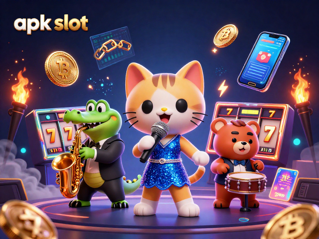 Experience thrilling gameplay with apk slot featuring a vibrant 3D illustration of joyful casino characters.