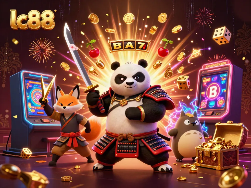 Experience the thrill of lc88 with a dynamic 3D casino scene featuring exciting game elements.