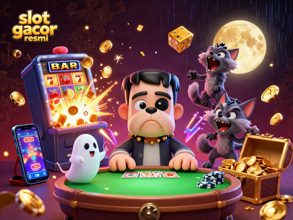 Experience thrilling gameplay with slot gacor resmi in this vibrant casino scene featuring unique characters.